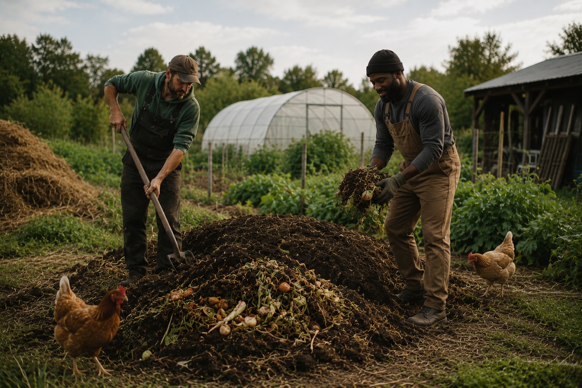 Hands cupping rich composted soil — the foundation of regenerative growing